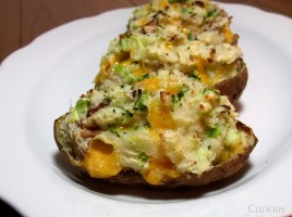Broccoli Cheddar Twice Baked Potatoes via Curious Cuisiniere
