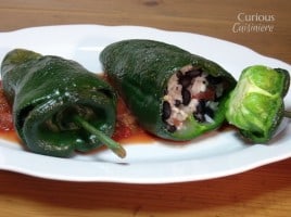 Black Bean and Rice Stuffed Poblanos from Curious Cuisiniere