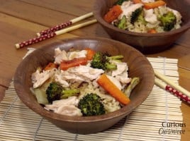 Asian Noodle Bowls with Tea-Poached Salmon from Curious Cuisiniere