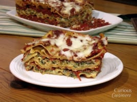 No-Boil Mushroom and Spinach Lasagna from Curious Cuisiiniere