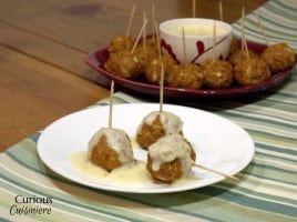 Mexican Chicken Meatballs with Queso from Curious Cuisiniere #SundaySupper