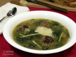 Italian Wedding Soup (Minestra Maritata) from Curious Cuisiniere