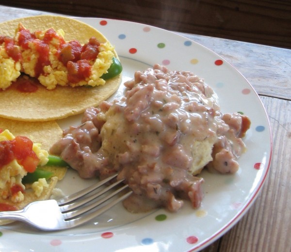 Southern Biscuits and Sawmill Gravy (Sausage Gravy) Recipe • Curious Cuisiniere