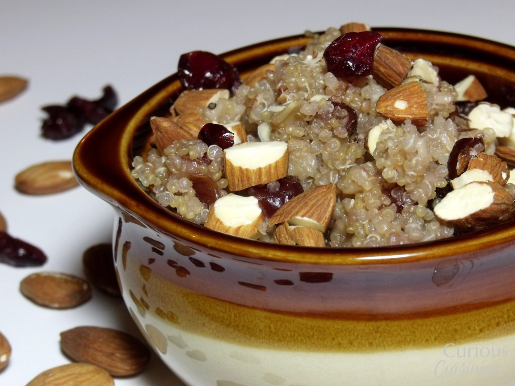 Breakfast Cranberry Almond Quinoa • Curious Cuisiniere