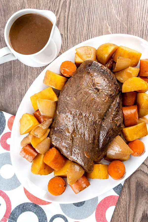 Beer braised venison roast with beer gravy