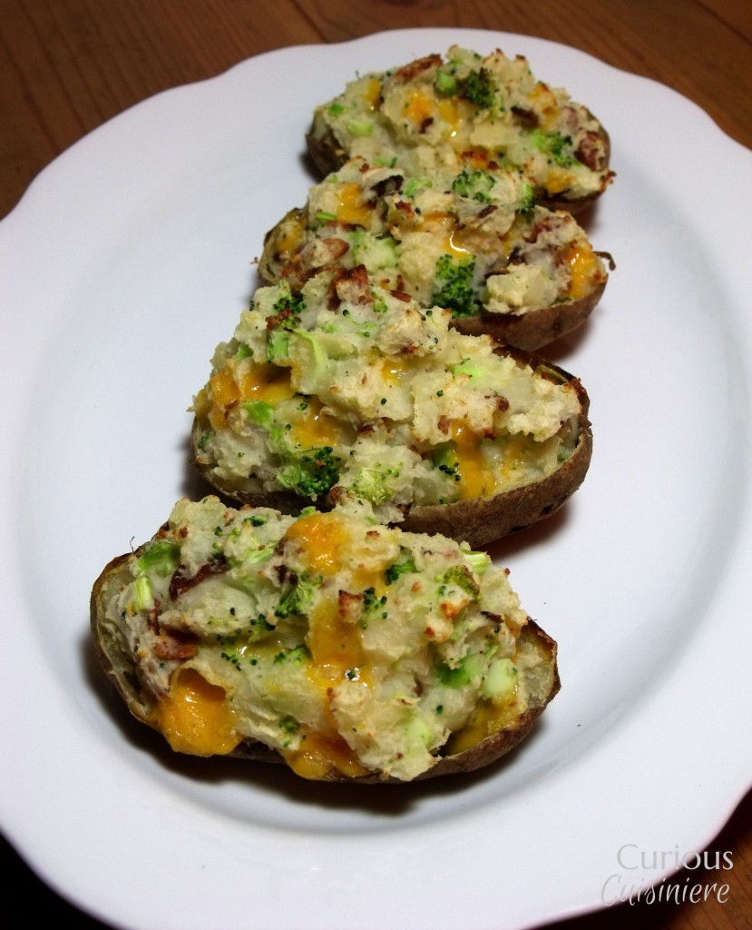 Twice Baked Potatoes with Broccoli Cheddar and Bacon via Curious Cuisiniere