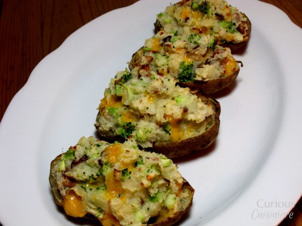 Twice Baked Potatoes with Broccoli Cheddar and Bacon via Curious Cuisiniere