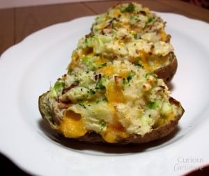 Broccoli Cheddar Twice Baked Potatoes via Curious Cuisiniere