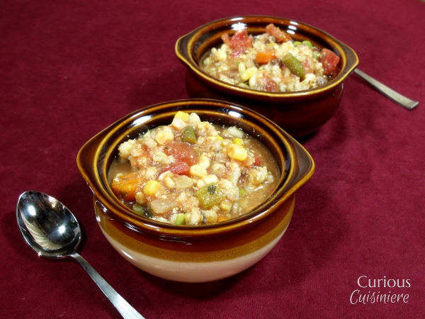Clhunky Vegetable and Barley Soup via Curious Cuisiniere