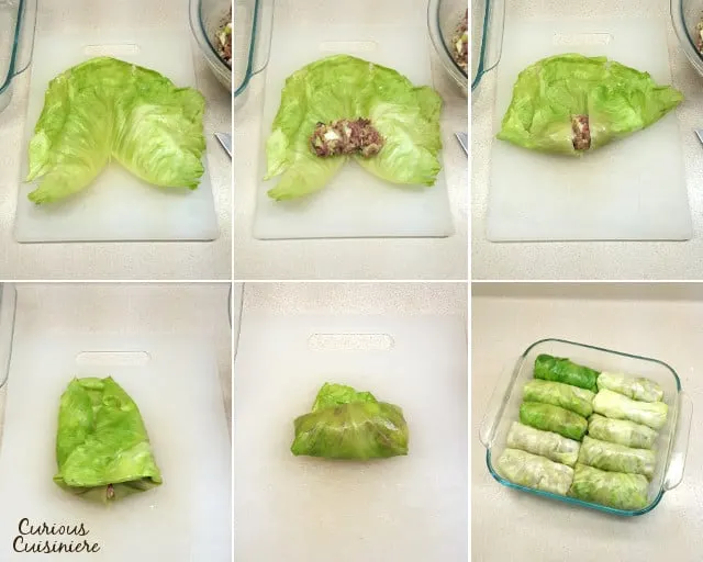 These Corned Beef Cabbage Rolls bring all the fixings of a Corned Beef Dinner into cute little bundles. They're a great way to use up St. Patrick's Day leftovers! | www.CuriousCuisiniere.com