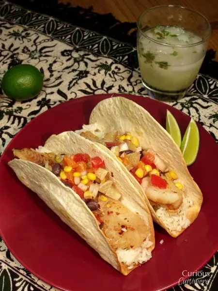 Fish Tacos with Lime Salsa from Curious Cuisiniere