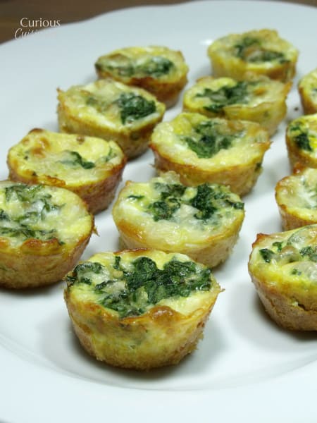 Potato Crusted Italian Spinach Mini Quiche from Curious Cuisiniere