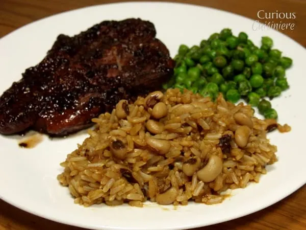 Southwest Brown Rice Pilaf with Black Eyed Peas from Curious Cuisiniere