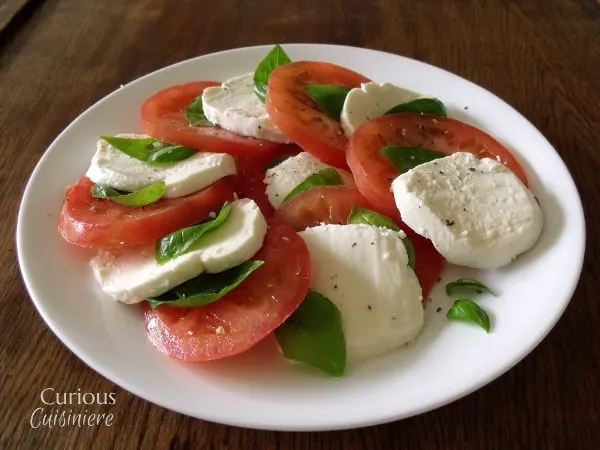 Insalata Caprese (Caprese Salad) from Curious Cuisiniere