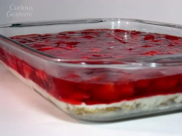 Strawberry Pretzel Salad with Fresh Strawberries from Curious Cuisiniere