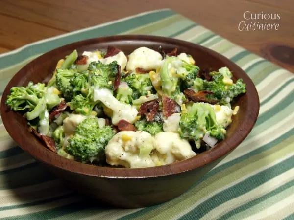Broccoli and Cauliflower Salad from Curious Cuisiniere