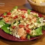 Jicama Salsa over a Seafood Taco Salad (and What is Jicama?)