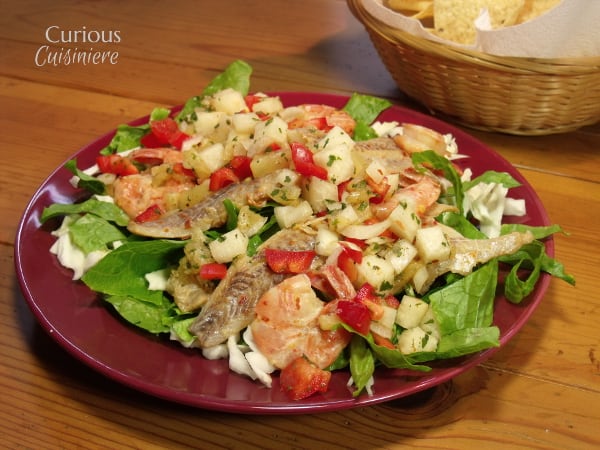 Jicama Salsa with a Fish Taco Salad from Curious Cuisiniere