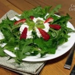 Strawberry Kiwi Salad with Dandelion Greens from Curious Cuisiniere