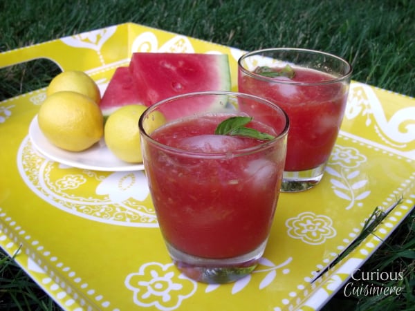 Watermelon Basil Lemonade from Curious Cuisiniere