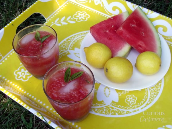 Watermelon Basil Lemonade from Curious Cuisiniere