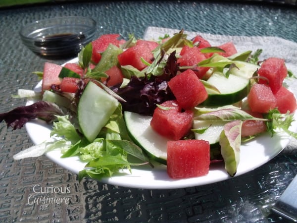 Watermelon Basil Salad from Curious Cuisiniere