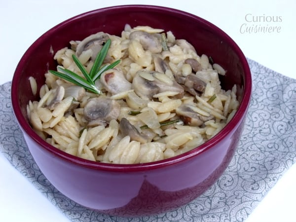Lemon Rosemary Orzo with Mushrooms from Curious Cuisiniere