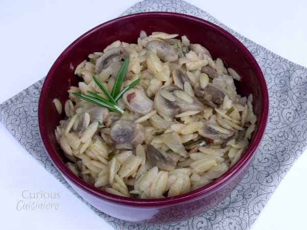 Lemon Rosemary Orzo with Mushrooms from Curious Cuisiniere