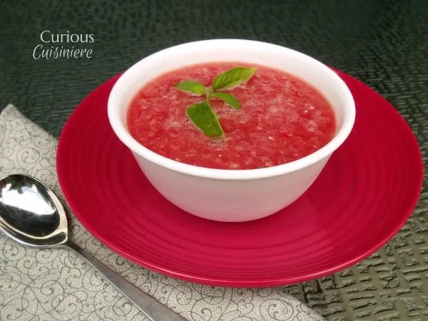 Watermelon Gazpacho from Curious Cuisiniere