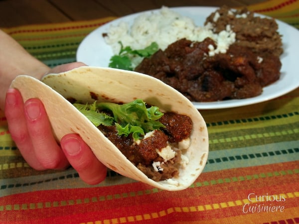 This is an easy recipe for a classic red mole sauce that we've paired with strips of venison steak. This Mexican mole rojo would pair just as well with beef. - Venison Mojo Rojo from Curious Cuisiniere