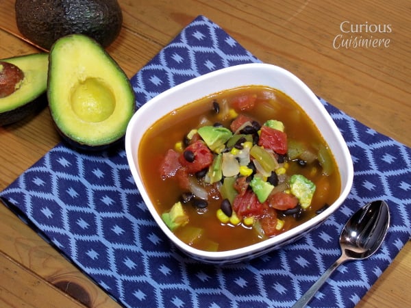 Mexican Minestrone with Avocados from Curious Cuisiniere
