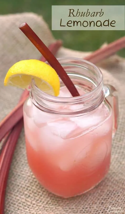 This Rhubarb Lemonade brings a unique sweet and tart twist to the refreshing summer classic drink. | www.CuriousCuisiniere.com