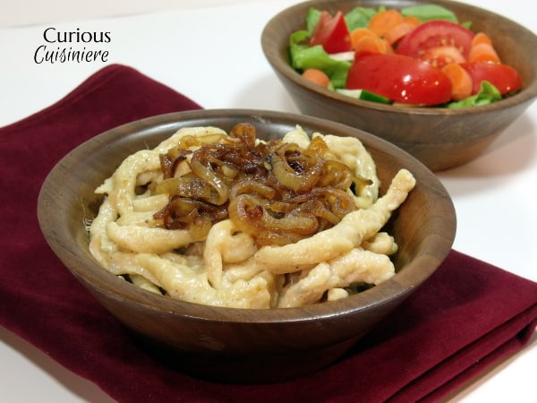 Kaesespaetzle - Cheese Spaetzle from Curious Cuisiniere