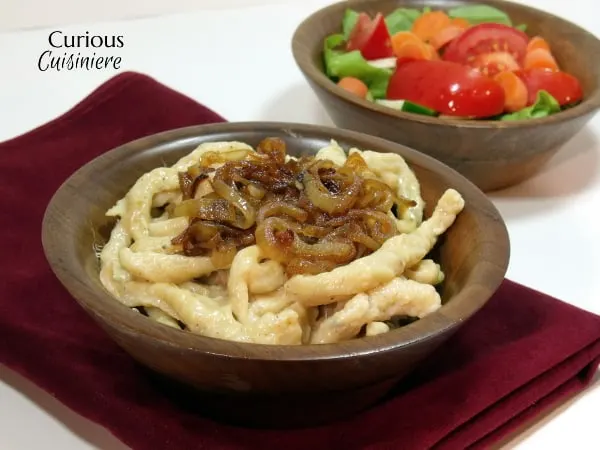 Kaesespaetzle - Cheese Spaetzle from Curious Cuisiniere