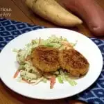 Baked Sweetpotato Falafel with Tahini Slaw