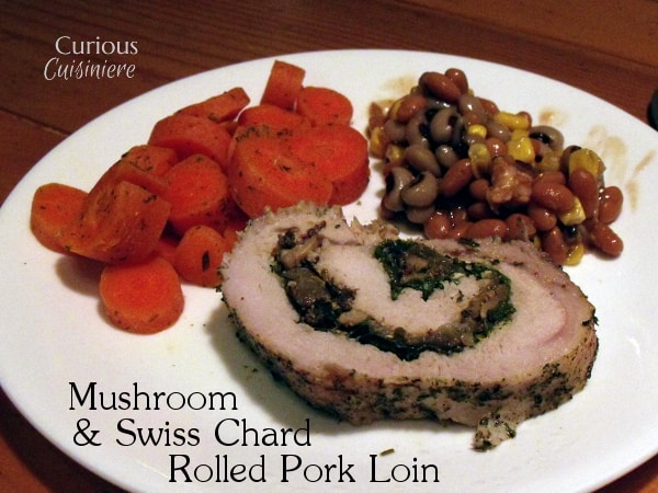 Mushroom and Swiss Chard Rolled Pork Loin from Curious Cuisiniere