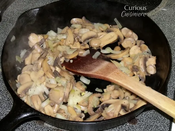 Sauteeing Mushrooms for Polish Pizza - Zapiekanki - with Curious Cuisiniere