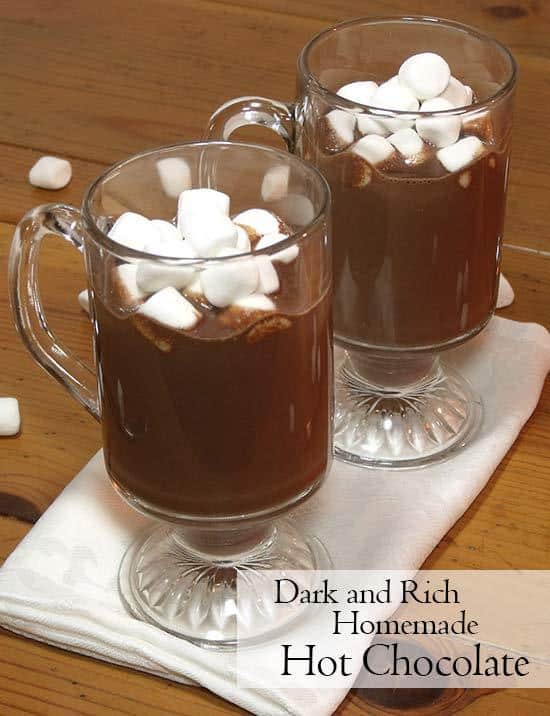 This rich dark hot chocolate recipe isn't for the faint of heart. If you like rich, creamy, dark chocolate, this homemade hot chocolate is for you. | www.CuriousCuisiniere.com