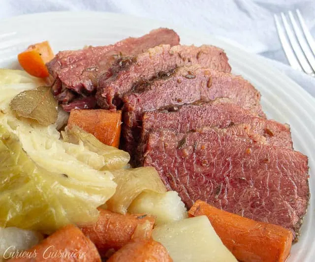 Corned beef flat brisket with cabbage