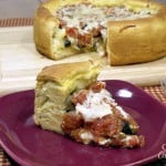 Vegetarian Deep Dish Pizza Pie for #PieDay