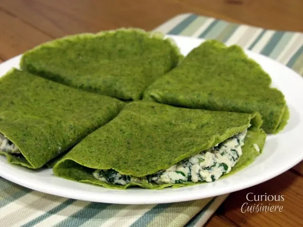 Shamrock Spinach Crepes from Curious Cuisiniere