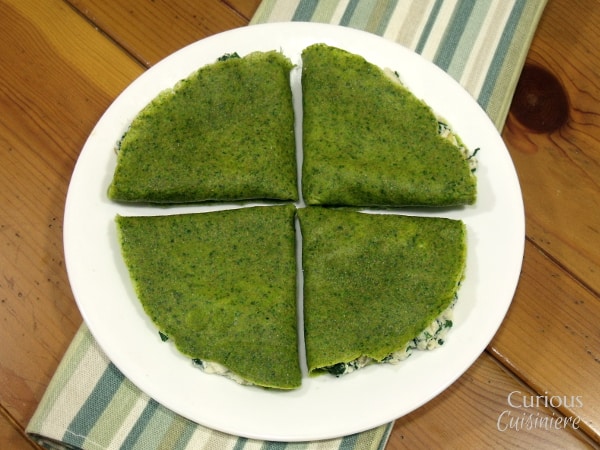 Shamrock Spinach Crepes from Curious Cuisiniere