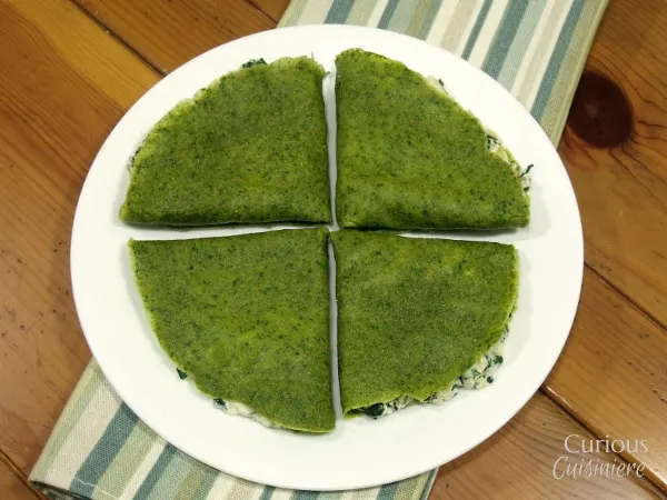Shamrock Spinach Crepes from Curious Cuisiniere