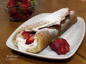 Strawberries and Cream Pancake Roll from Curious Cuisiniere