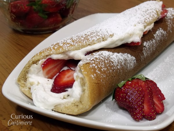 Strawberries and Cream Pancake Roll from Curious Cuisiniere