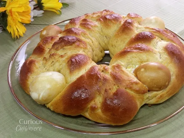 This light and eggy Italian Easter Bread, Pane di Pasqua, bread is slightly sweet and bursting the with the flavors of citrus and anise. - from Curious Cuisineire