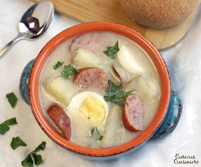 White Borscht is a tasty Polish Easter soup that is full of ingredients carrying religious symbolism. | www.CuriousCuisiniere.com 