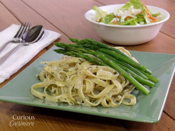 Asparagus and White Wine Fettuccine from Curious Cuisiniere