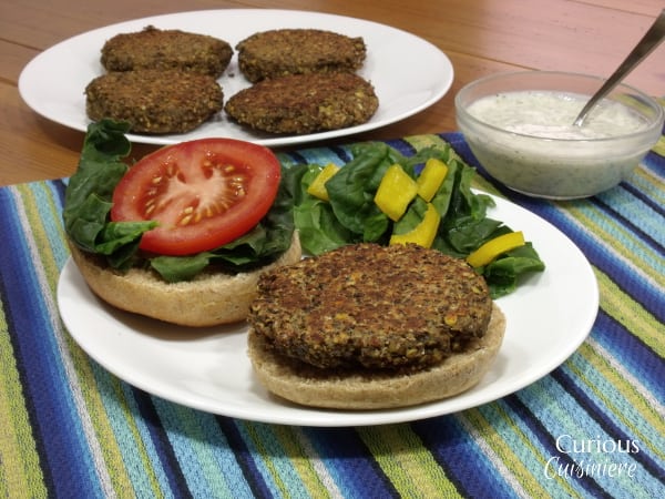 Black Tea Lentil Burger from Curious Cuisiniere
