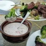 Beef and Broccoli Kebabs with Horseradish Aioli